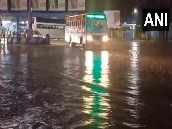 Visuals of overnight rain in Nagapattinam, Tamil Nadu. (Photo/ANI)