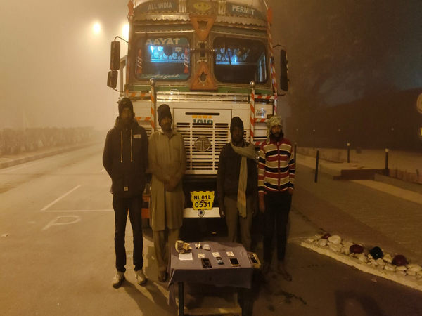 BSF has apprehended four people and seized a heavy truck carrying 43 buffalos (Photo/ANI)