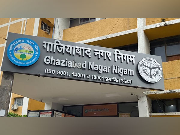 A visual outside Ghaziabad Municipal Corporation building (Photo/ANI)