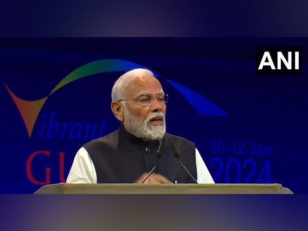 Prime Minister Narendra Modi in Gandhinagar, Gujarat. (Photo: ANI)