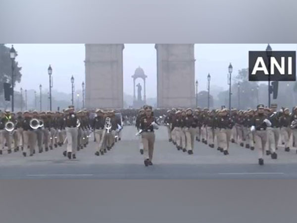Delhi: Rehearsals for Republic Day parade underway at Kartavya Path (Photo/ANI)