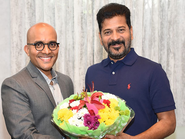 Telangana CM Revanth Reddy meets Google Vice President Chandrasekhar Thota (Photo/ANI)