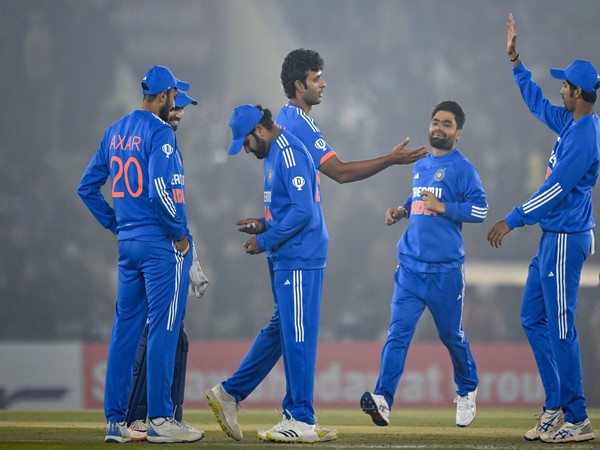 Team India celebrating a wicket. (Photo- ICC)