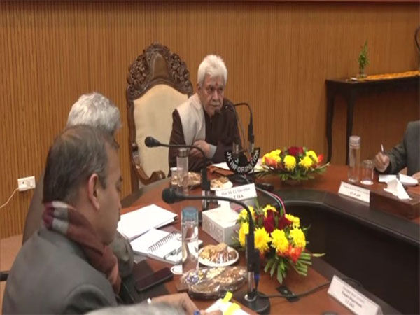 Lt Governor Manoj Sinha at the meeting. (Photo/ANI)