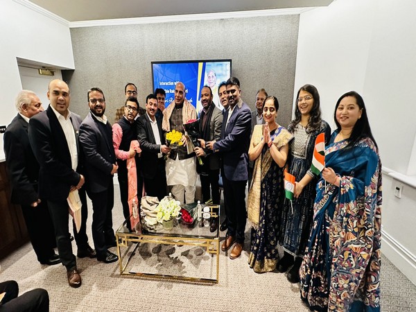 Rajnath Singh holds meeting with the Overseas Friends of Bharatiya Janata Party (BJP) UK (OFBJPUK) (Photo Credits: X/@OFBJPUK4UP)