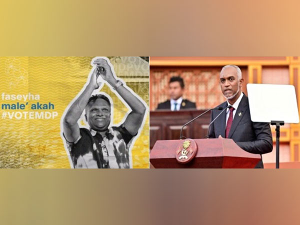 Maldives opposition mayor Adam Azim and Maldives President Mohamed Muizzu.