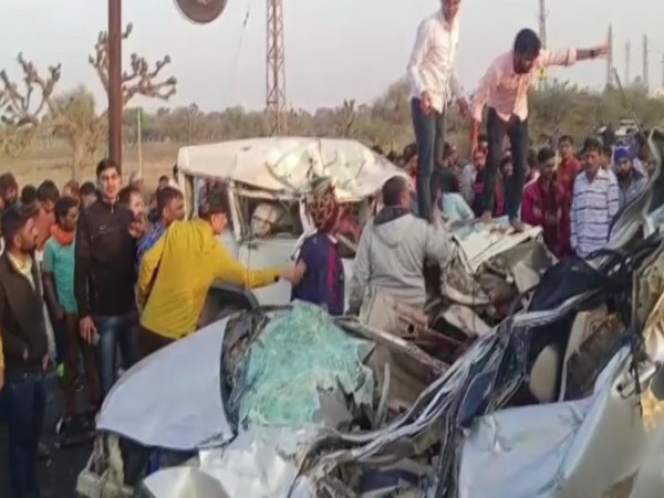 Visuals of the mangled cars in Sikar in Rajasthan (Photo/ANI)