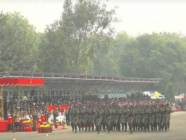 Visuals of 76th Army Day celebrations at Lucknow, Uttar Pradesh. (Photo/ANI)