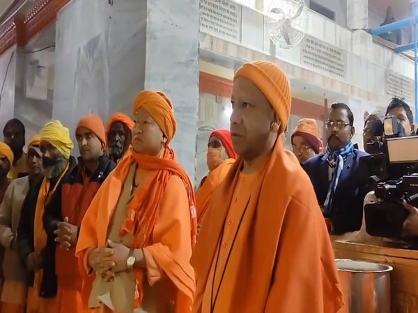 Uttar Pradesh Chief Minister Yogi Adityanath at Goraknath Mandir (Photo/ANI)