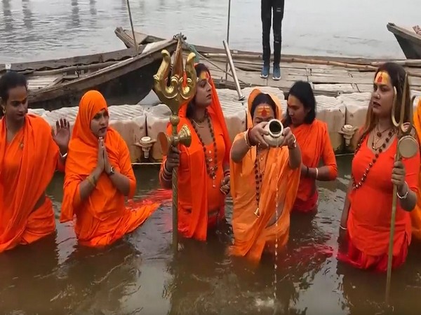Transgender sadhus take holy dip at Prayagraj
