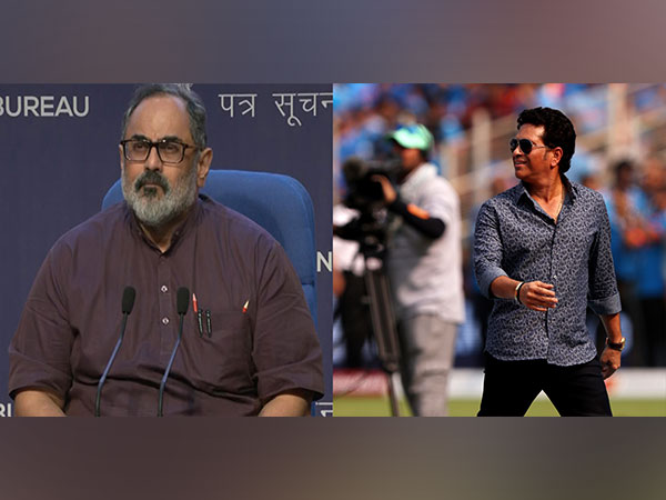 Rajeev Chandrasekhar and Sachin Tendulkar (Photo: ANI/ICC- X)