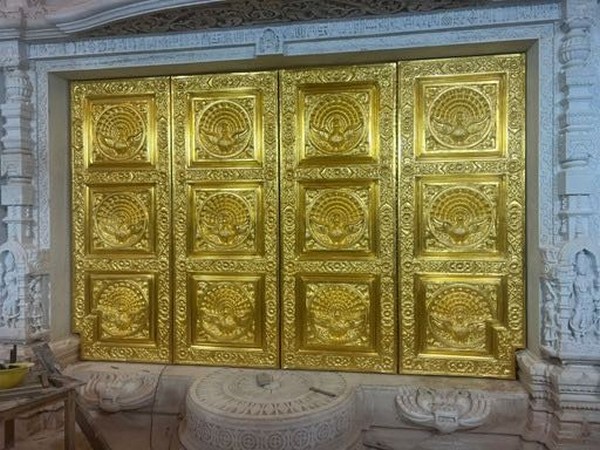 Door of Garbagriha installed at Ayodhya temple (Photo/ANI)