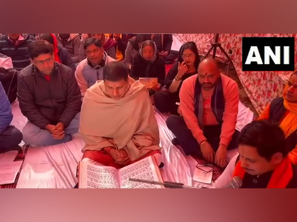 AAP minister Saurabh Bharadwaj participates in Sunderkand Paath recitation (Photo/ANI)