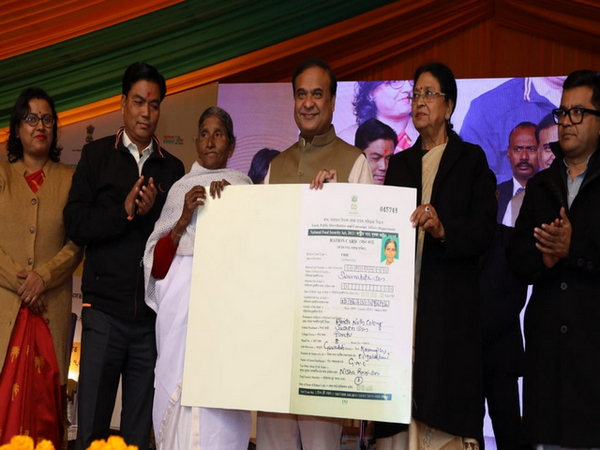 Assam Chief Minister Himanta Biswa Sarma launches distribution of Ration Cards(Photo/ANI)