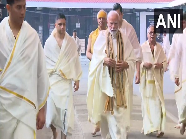 Prime Minister Narendra Modi at Guruvayur Temple, Kerala. (Photo/ANI)