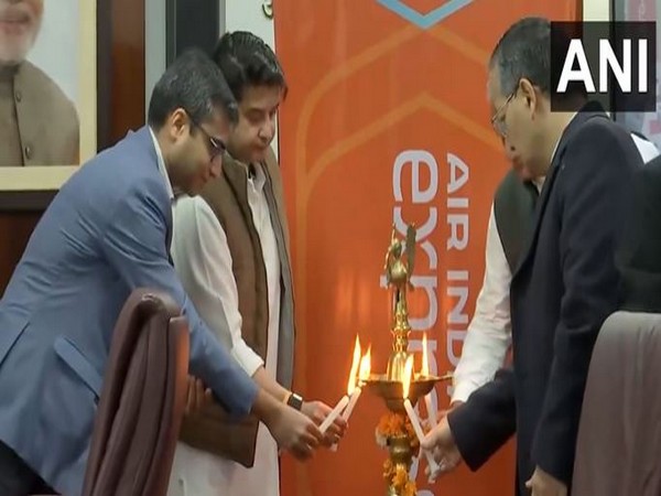 Jyotiraditya Scindia inaugurates first Air India Express flight (Photo/ANI)