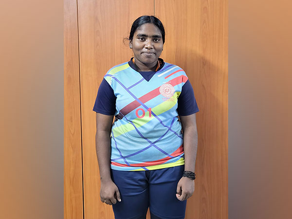 Shanmugapriya, the goalkeeper of Tamil Nadu’s girls’ hockey team. (Photo- KIYG 2023)