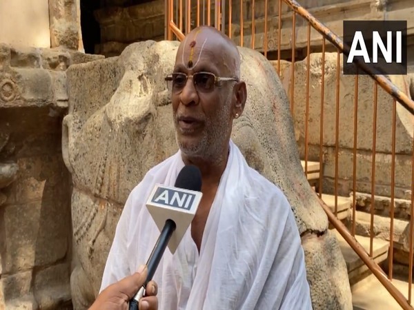 Chief Priest of Sri Ranganathaswamy Temple, Sundar Bhattar. (Photo/ANI)