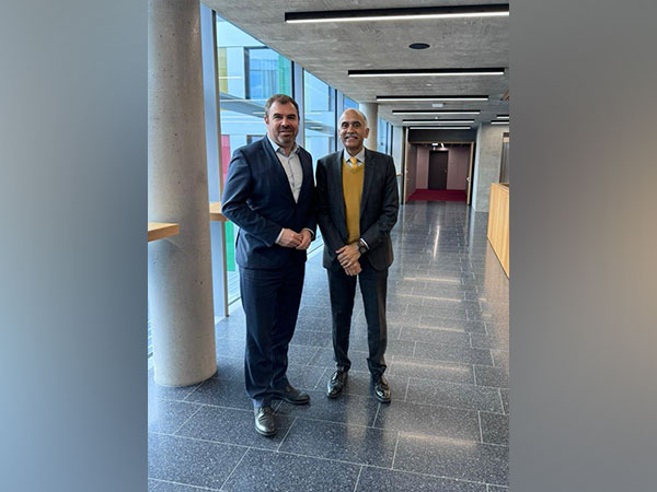 Indian envoy to Germany, Harish Parvathaneni with German MP Florian Hahn (Photo/X @eoiberlin)