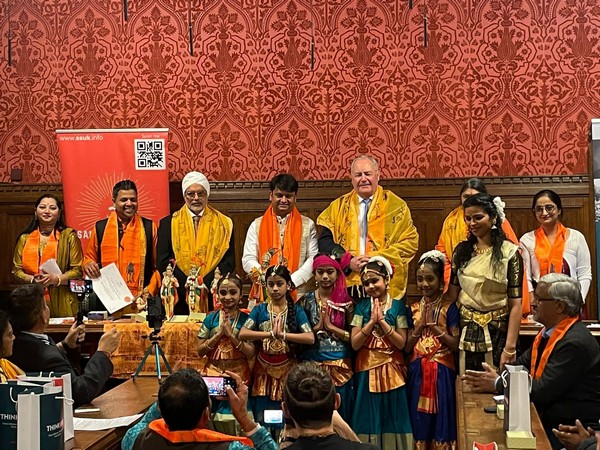 Celebrations for Ram Mandir at the British Parliament organised by Sanatan Sanstha of UK (Photo/ANI)  