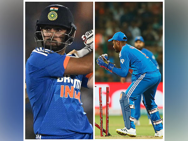 India wicketkeeper-batters Jitesh Sharma (L) and Sanju Samson (R)