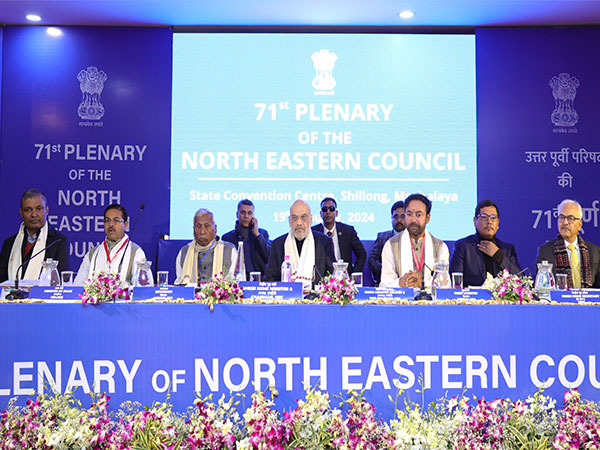 Union Home Minister Amit Shah addresses 71st plenary session of North Eastern Council in Shillong (Photo/ANI)