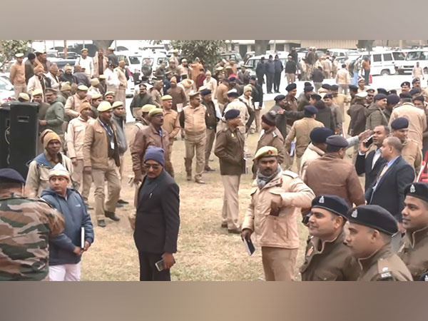 UP Police officers in Ayodhya ahead of Pran Pratishtha event (Photo/ANI)