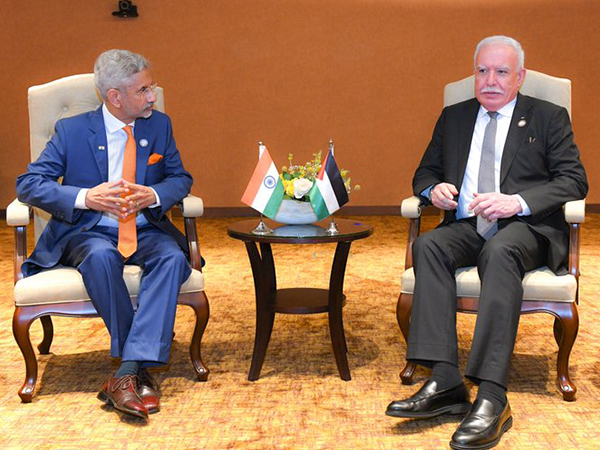 EAM Jaishankar with Palestinian FM Riyad al-Maliki (Photo/X @DrSJaishankar)
