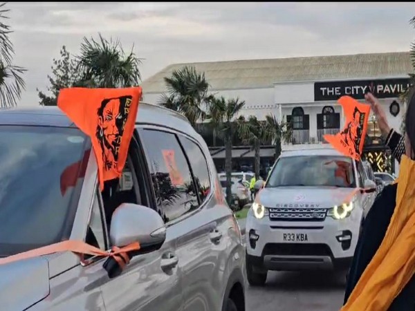 Car rally in London to mark Ram Mandir Pran Pratishtha (Photo/ANI)