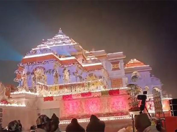 Ram Mandir in Ayodhya decked up for 'Pran Pratishtha' ceremony.