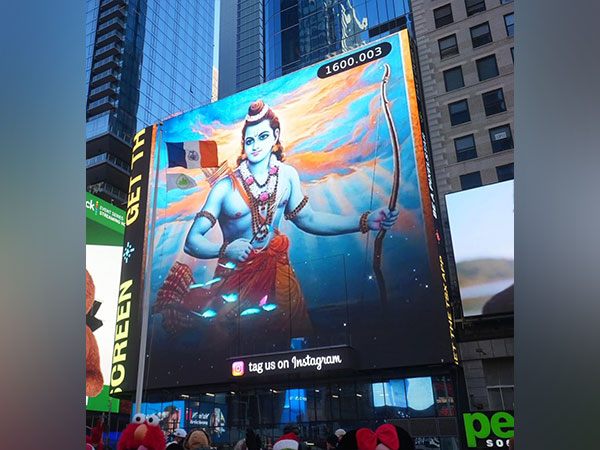 Pran Pratishtha celebrations on Time Square in US (Photo/ X @IndiainNewYork)