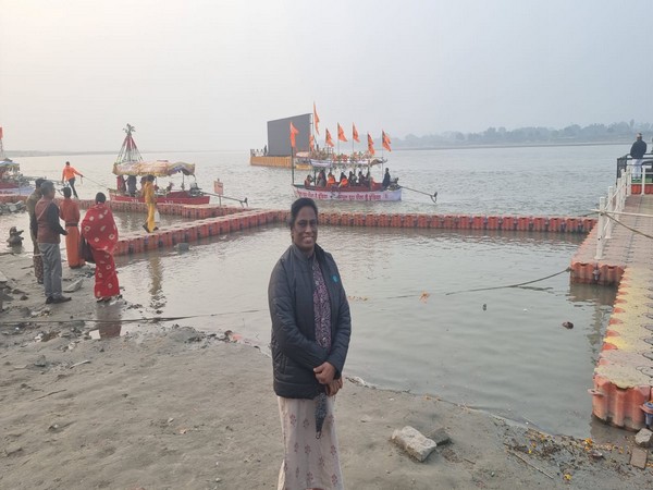 PT Usha at a ghat of Sarayu river. (Picture: PT Usha/X)