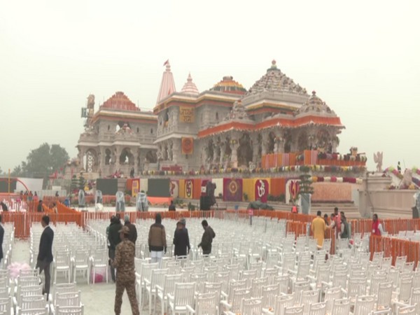 Outside visuals of Ram Mandir in Ayodhya. (Photo/ANI)