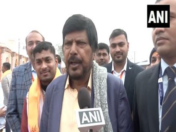 Union Minister Ramdas Athawale at Ayodhya (Photo/ANI)