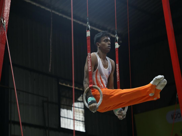 Gymnast Aaryan Davande in action. (Photo- MYAS)