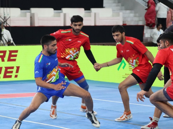 Haryana and Rajasthan in action during Kabaddi finals. (Photo- MYAS)