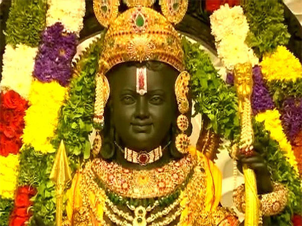 A visual of Lord Ram's idol in Ayodhya's Ram Temple. (Photo- Sakshi Malik Twitter)