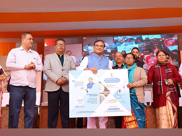 Assam CM Sarma distributes ration cards under NFSA (Image/ANI)