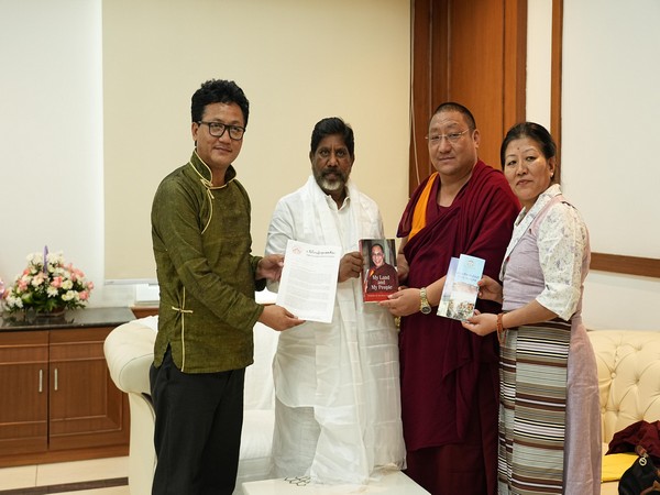 Members of Tibetan Parliament in exile meet Telangana Deputy CM Bhatti Vikramarka (Photo/ANI)