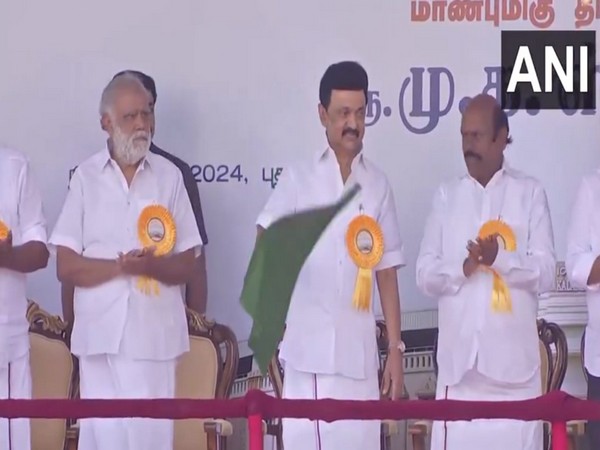 Tamil Nadu Chief Minister MK Stalinvflags off the Jallikattu event (Photo/ANI)