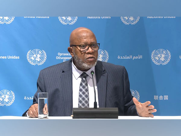 UNGA President, Dennis Francis addresses a presser in New Delhi on Wednesday (Photo/ANI)