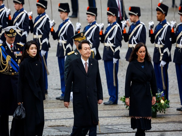South Korea's President Yoon Suk Yeol and his wife Kim Keon Hee and Femke Halsema (Photo/Reuters)