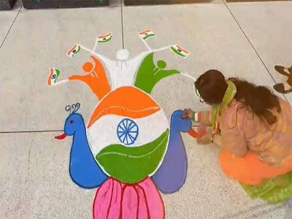 Picture of rangoli at the US Embassy to celebrate Republic Day (Photo: X@USAndIndia)