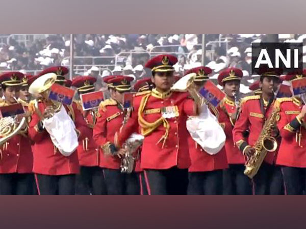 BSF Mahila Brass Band parades Kartavya Path on Republic Day (Photo/ANI)