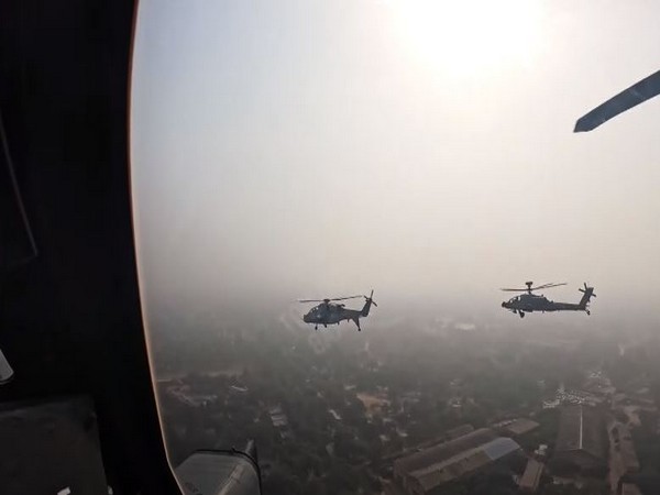 Republic-Day Parade: IAF performs fly-past with advanced light helicopters (Photo/ANI)