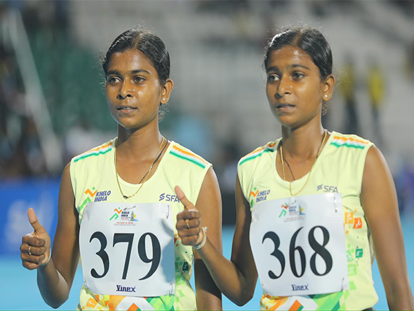 Tamil Nadu twins Ansilin M and Akslin M at Khelo India Youth Games 2023 (Image: MYAS)
