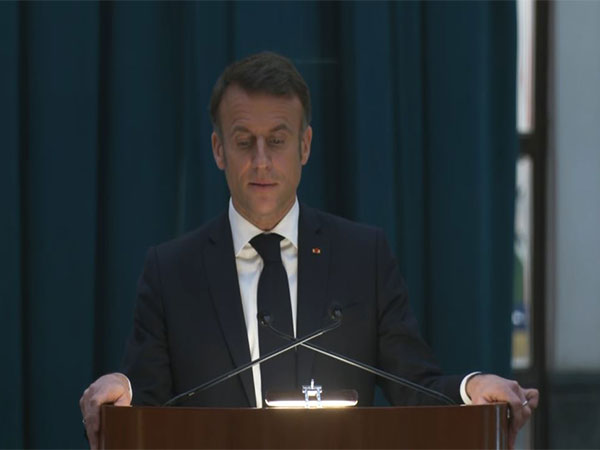 French President Emmanuel Macron at Rashtrapati Bhavan (Photo/ANI)