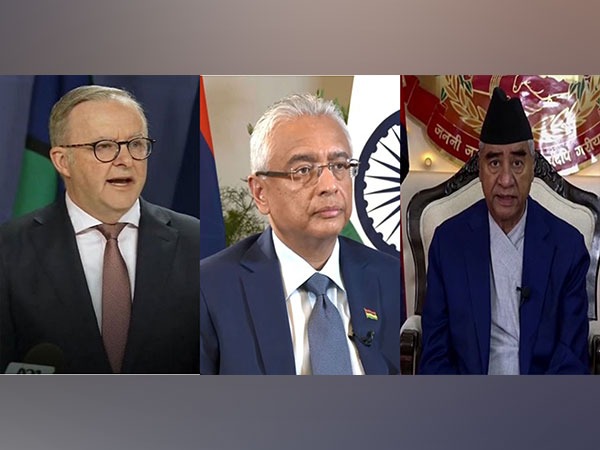 Australian PM Anthony Albanese, Mauritius PM Pravind Jugnauth, Nepal PM Pushpa Kamal Dahal.
