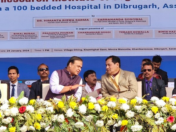 Shri Sarbananda Sonowal along with Assam Chief Minister Dr Himanta Biswa Sarma (Photo/ANI)