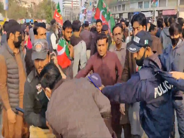 Police detains PTI workers in Karachi. (Photo/X@PTIofficial)
